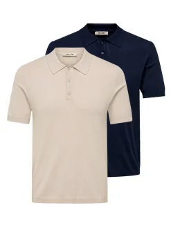 Only&Sons Herren Poloshirt - 2er Pack Wyler in blau