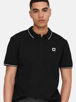 Only&Sons Herren Poloshirt - Onsefletcher in schwarz