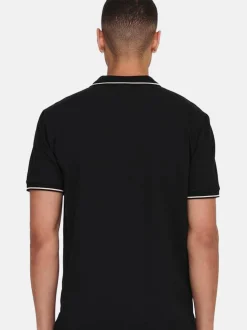 Only&Sons Herren Poloshirt - Onsefletcher in schwarz