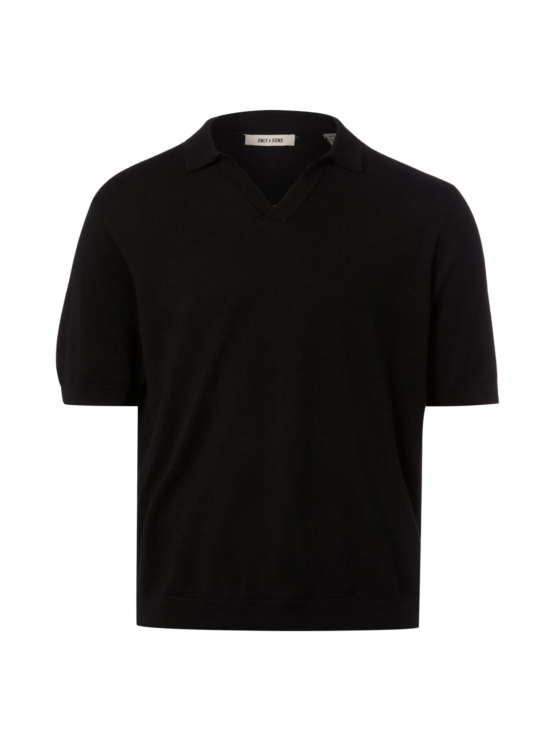 Only&Sons Herren Strickshirt in schwarz - Ärmel: kurzarm