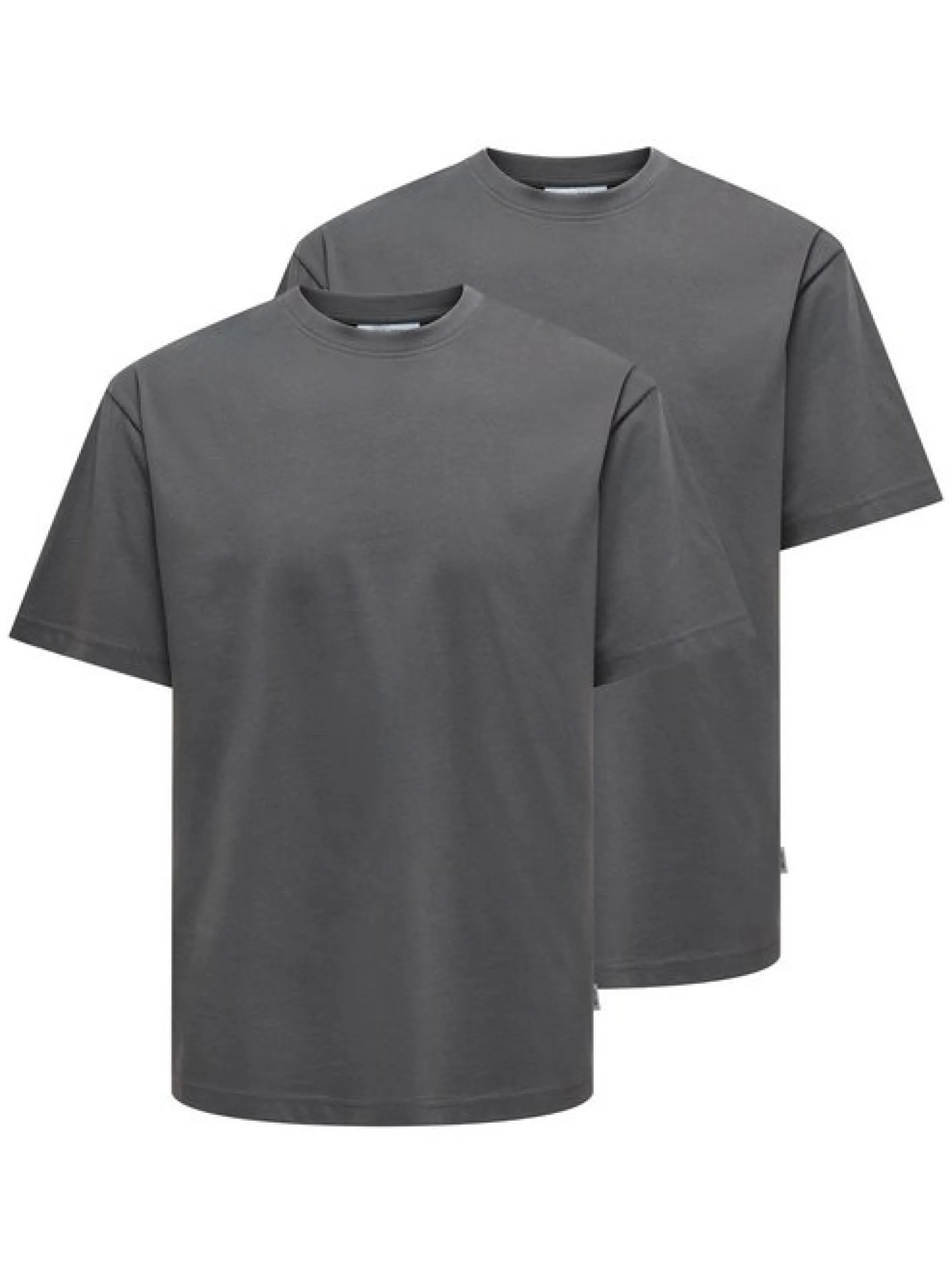 Only&Sons Herren T-Shirt - 2er Pack Onsfred in grau