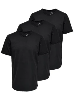 Only&Sons Herren T-Shirt - 3er Pack ONSBENNE in schwarz