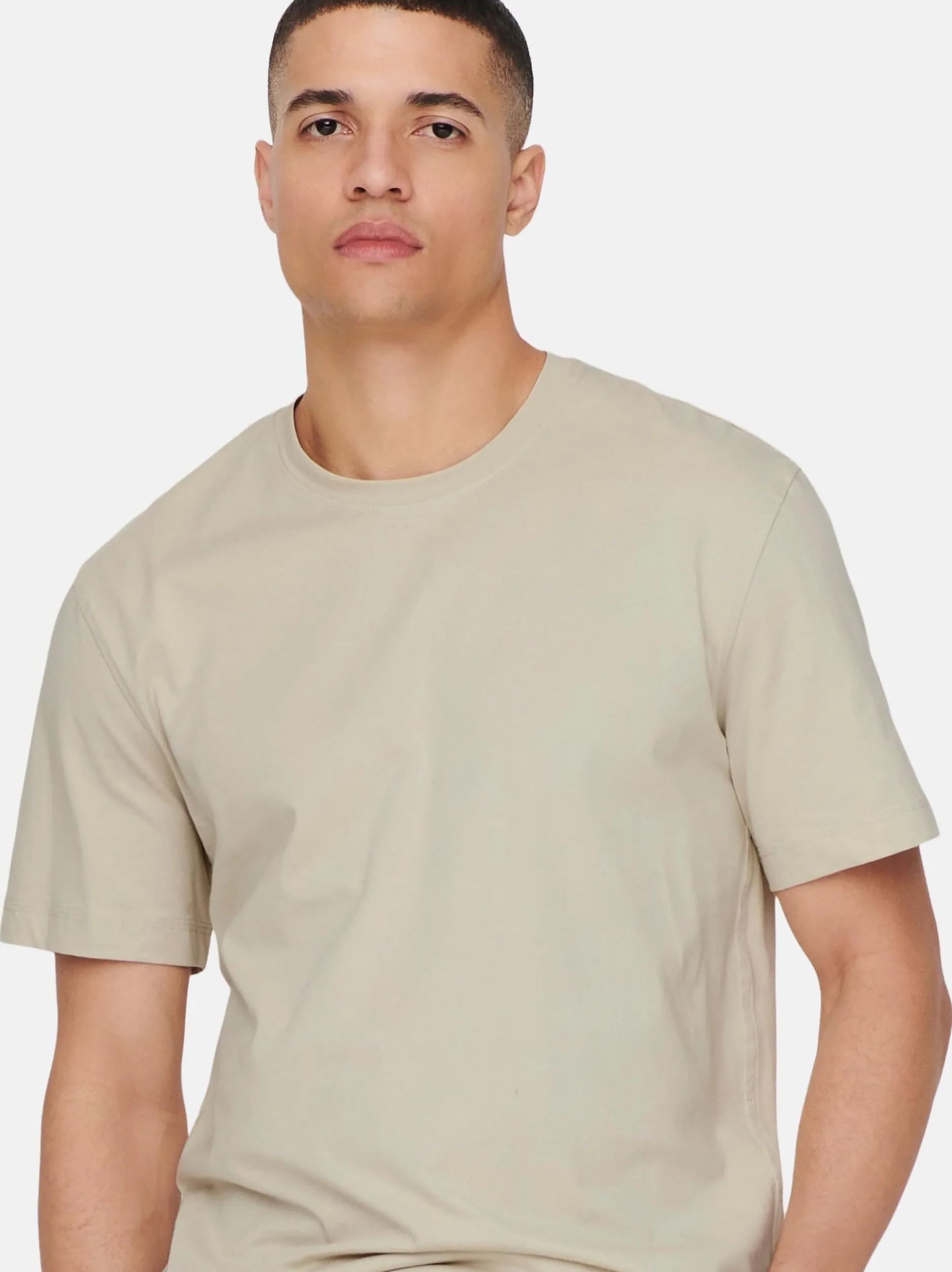 Only&Sons Herren T-Shirt - 3er Pack MAX in beige