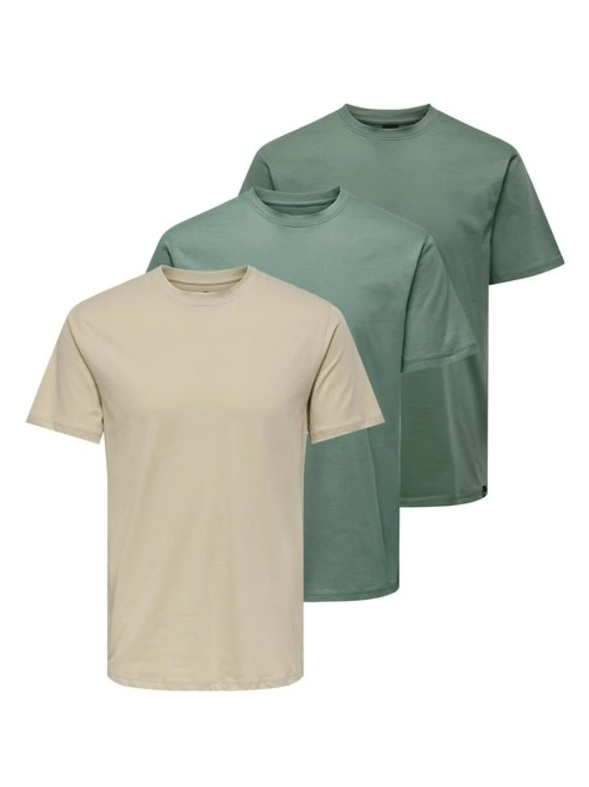 Only&Sons Herren T-Shirt - 3er Pack MAX in beige
