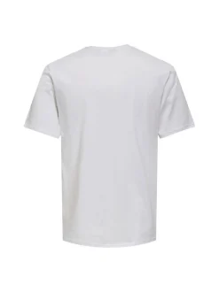 Only&Sons Herren T-Shirt in weiß - Ausschnitt: Rundhals