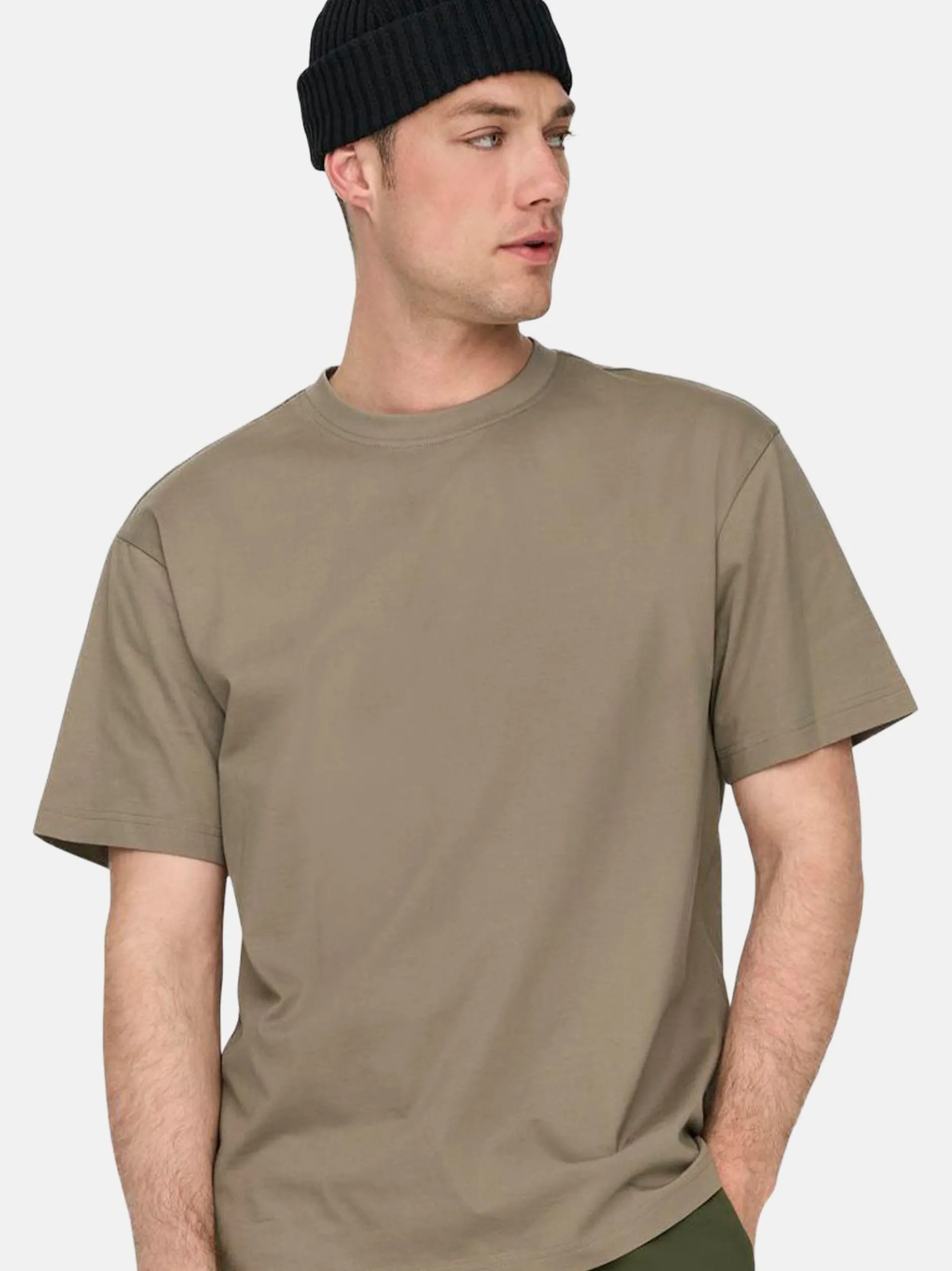 Only&Sons Herren T-Shirt - Onsfred in taupe