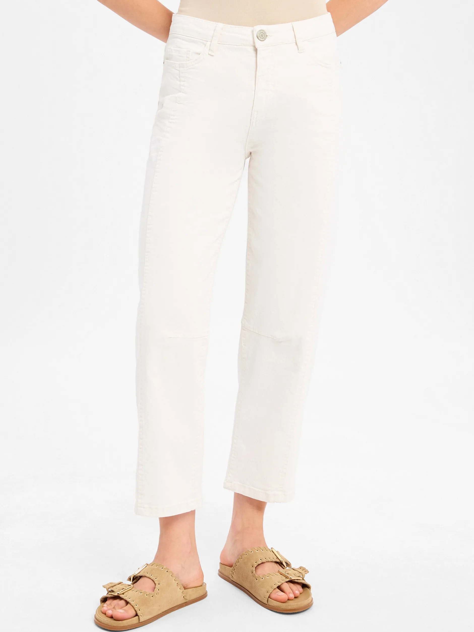 Opus Damen Barrel Jeans - Lolah in sand