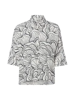 Opus Damen Bluse - Fashell in ecru schwarz