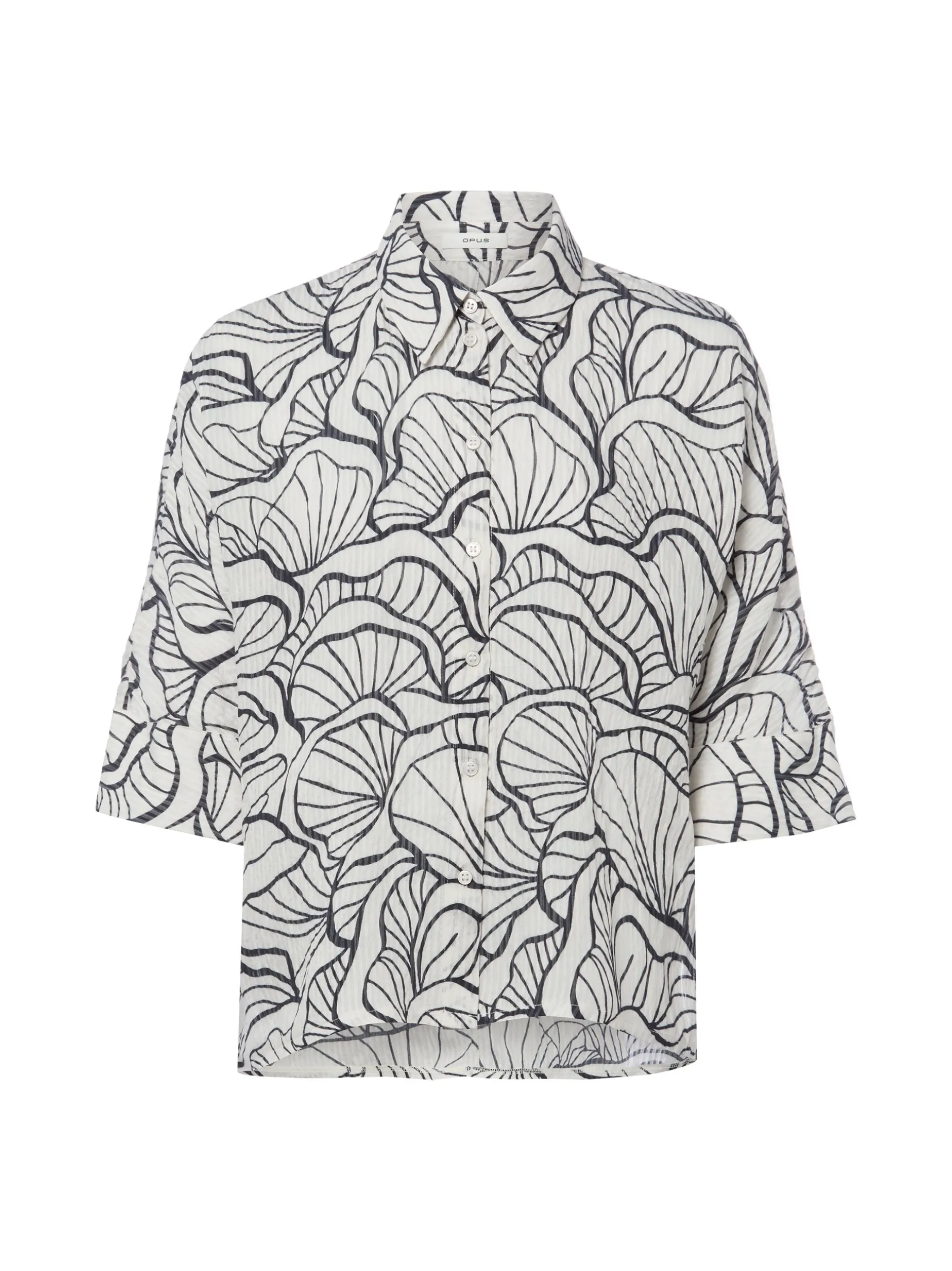 Opus Damen Bluse - Fashell in ecru schwarz