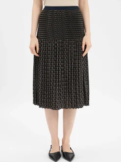 Opus Damen Faltenrock - Ribane London in schwarz khaki