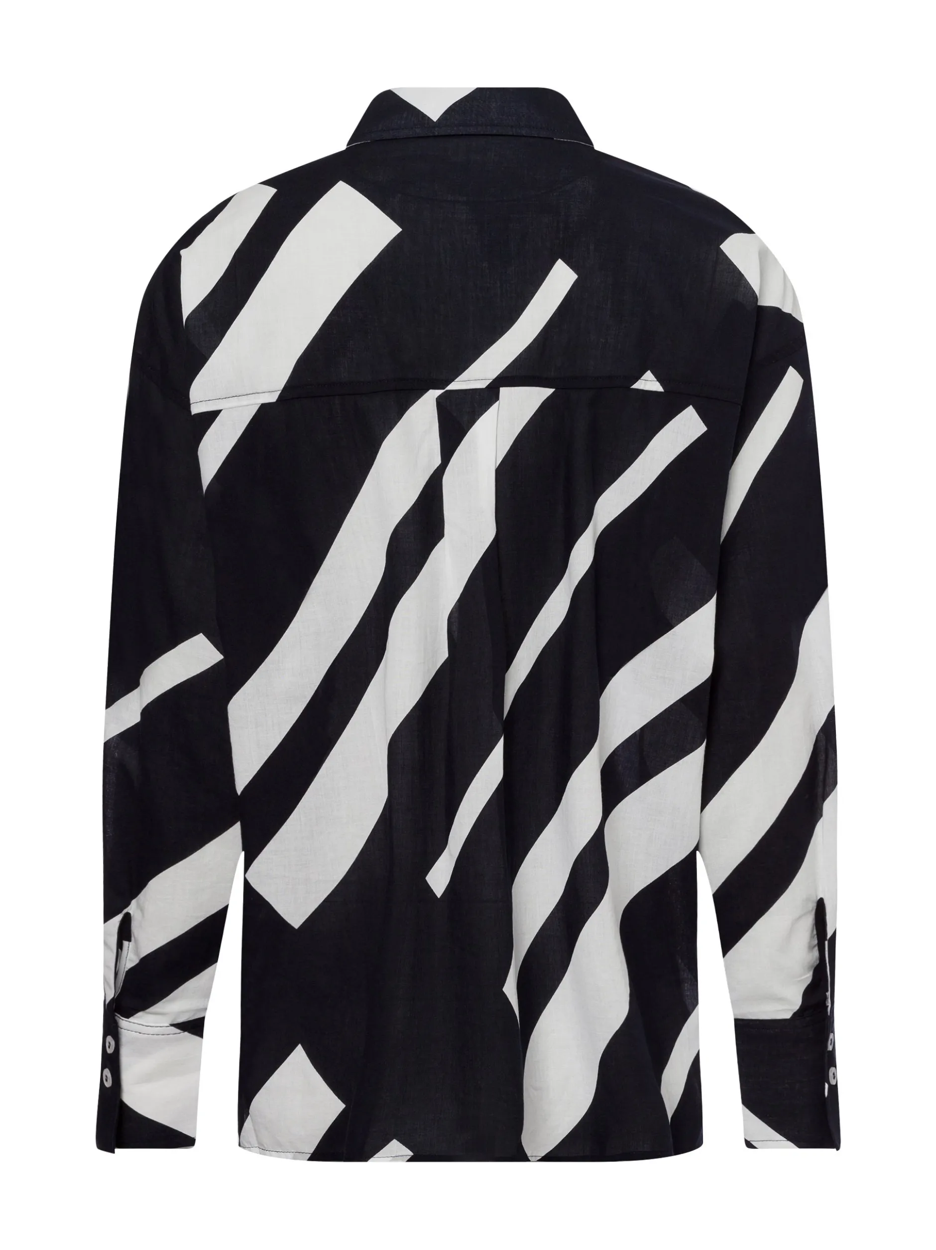 Opus Damen Hemdbluse - Fenlo Stripe in schwarz weiß