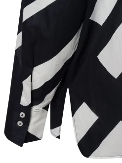 Opus Damen Hemdbluse - Fenlo Stripe in schwarz weiß