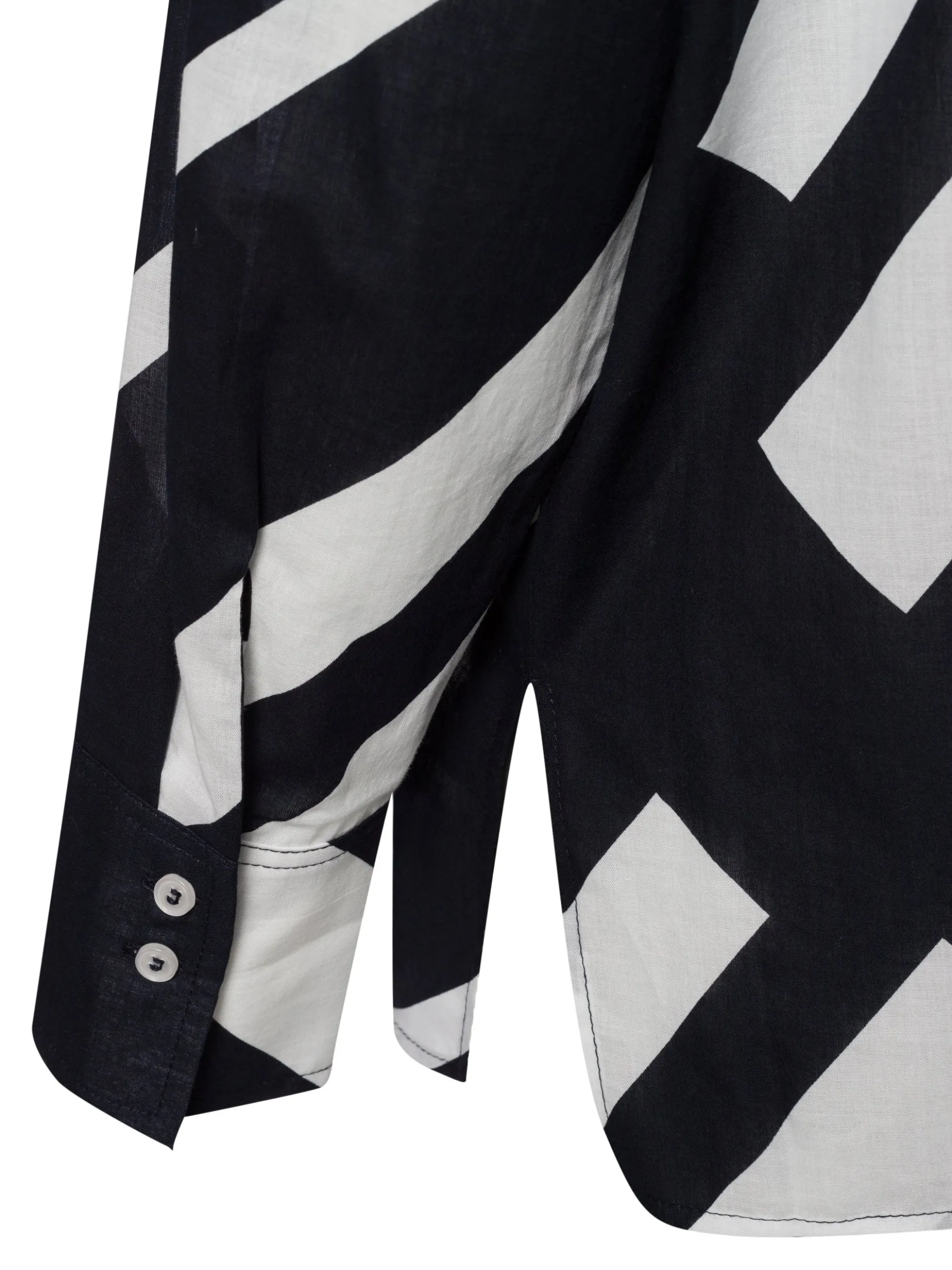 Opus Damen Hemdbluse - Fenlo Stripe in schwarz weiß