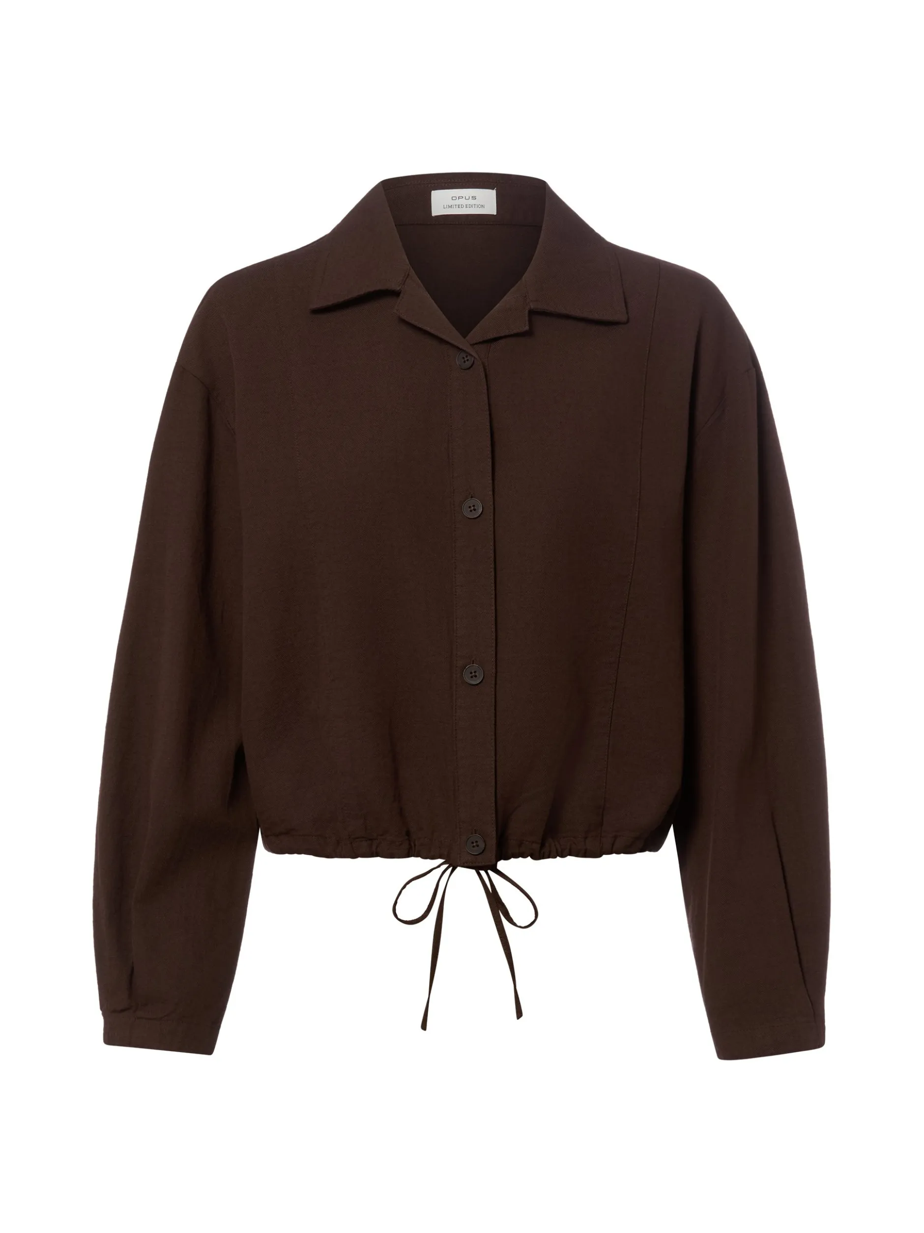 Opus Damen Hemdbluse mit Leinenanteil - Formente in mocca