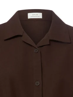 Opus Damen Hemdbluse mit Leinenanteil - Formente in mocca