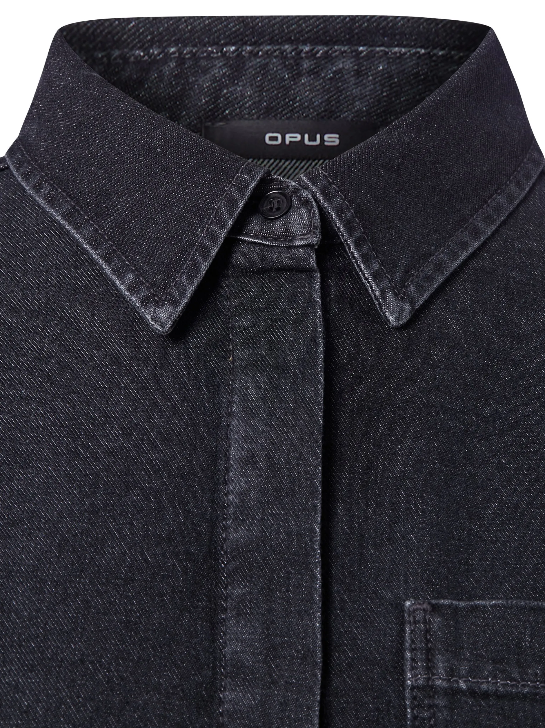 Opus Damen Jeansbluse - Femori in anthrazit