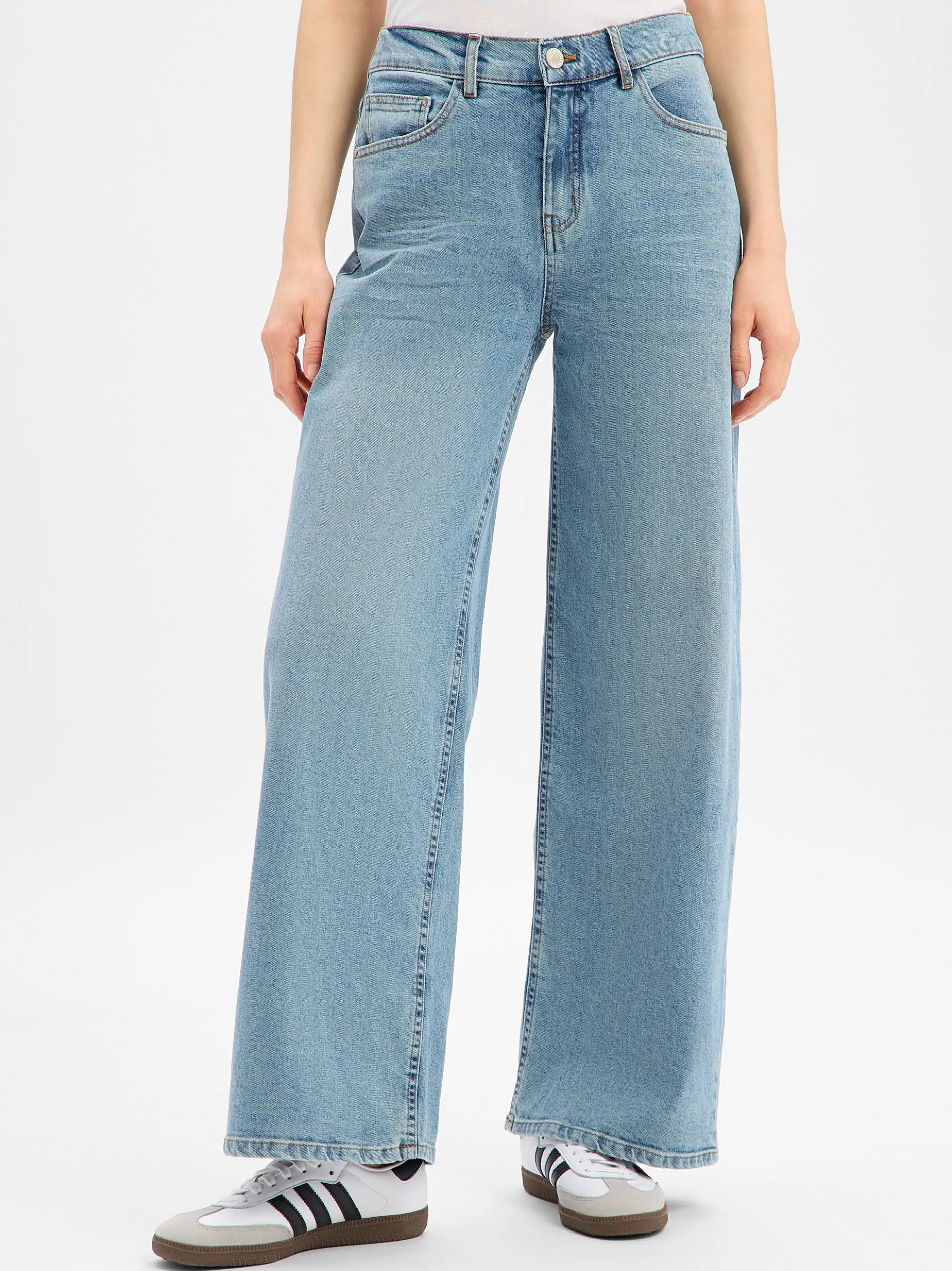 Opus Damen Jeans - Miva Retro in light stone