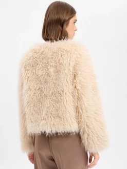 Opus Damen Kunstfell-Jacke - Heti in beige