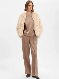 Opus Damen Kunstfell-Jacke - Heti in beige