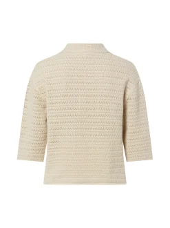 Opus Damen Kurzarm-Strickpullover - Garakino in sand