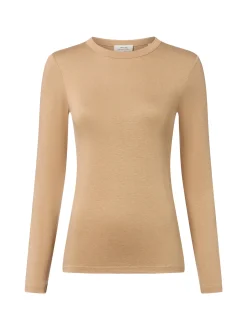 Opus Damen Langarmshirt - Sifa in camel - Ärmel: langarm