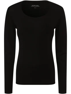 Opus Damen Langarmshirt - Sorana in schwarz
