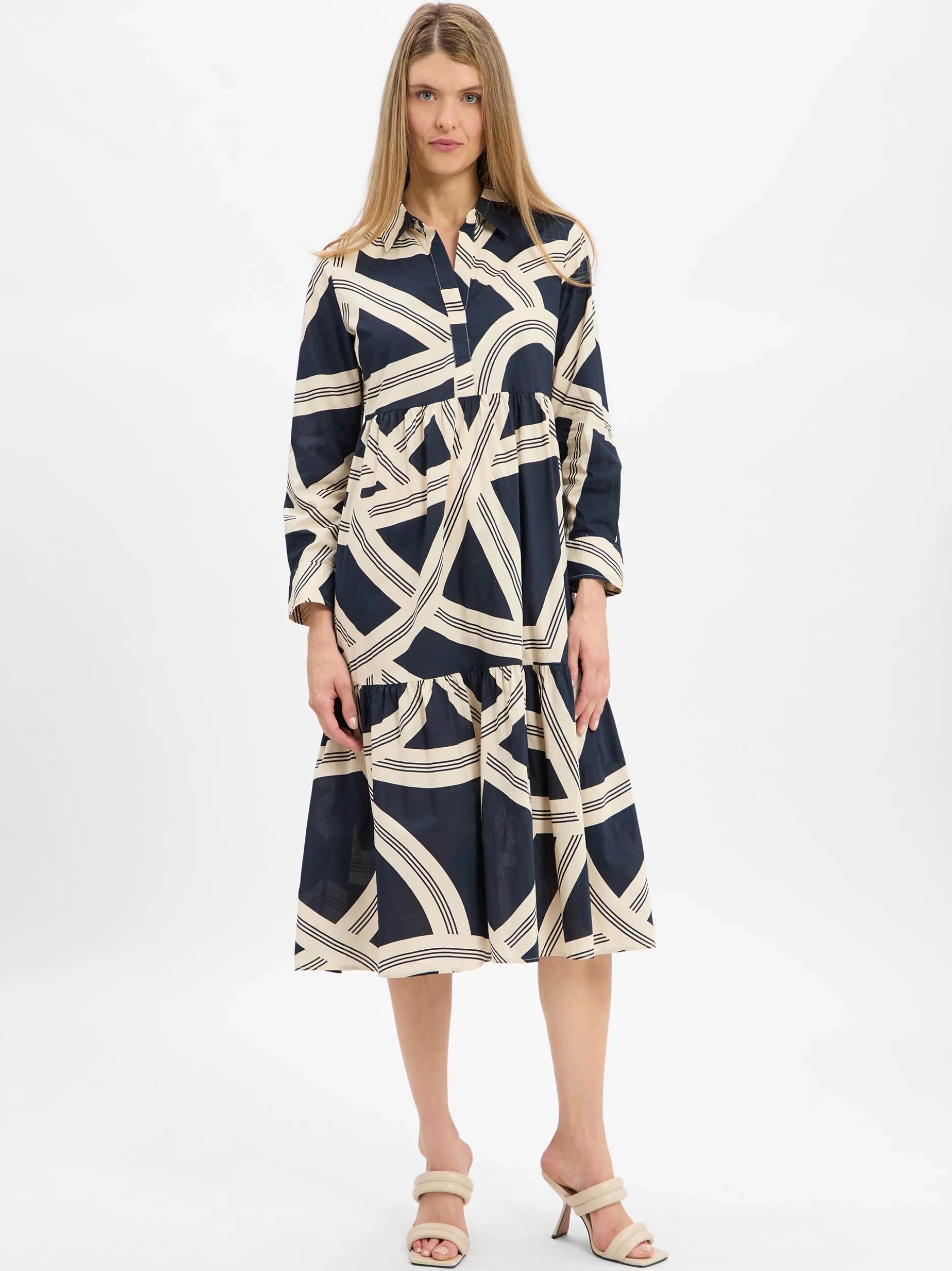 Opus Damen Midikleid - Werano lane in marine sand