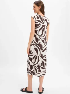 Opus Damen Midikleid - Wicyla lush in schoko weiß