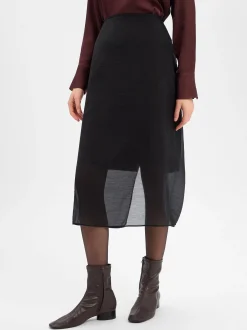 Opus Damen Midirock - Renny in schwarz - Länge: midi