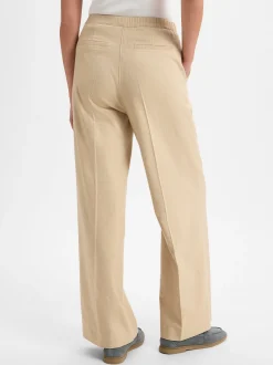 Opus Damen Stoffhose - Maiga in beige - Länge: lang