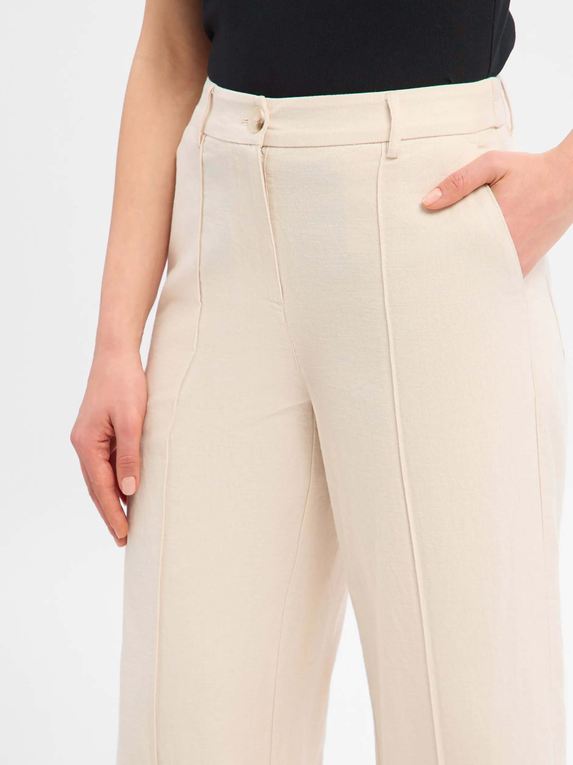 Opus Damen Stoffhose - Meeri Breath in beige