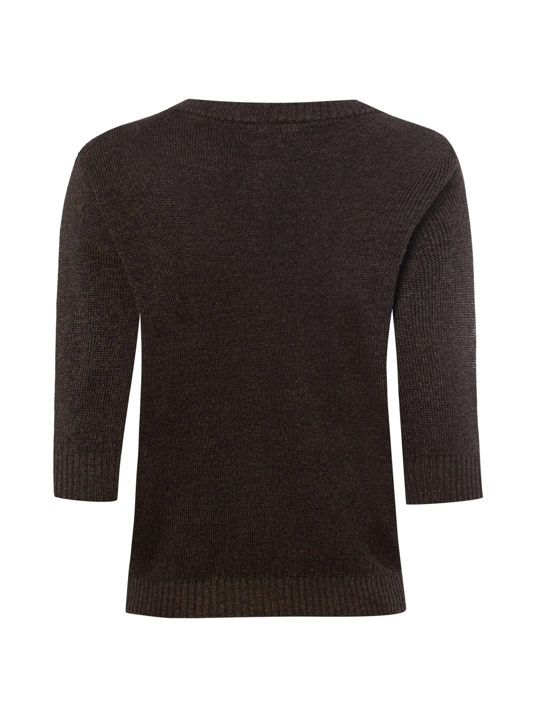Opus Damen Strickjacke mit Leinen - Datina in schoko