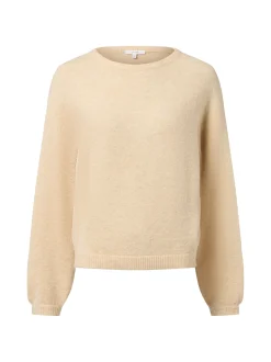 Opus Damen Strickpullover mit Woll- und Mohair-Anteil - Pemine in beige