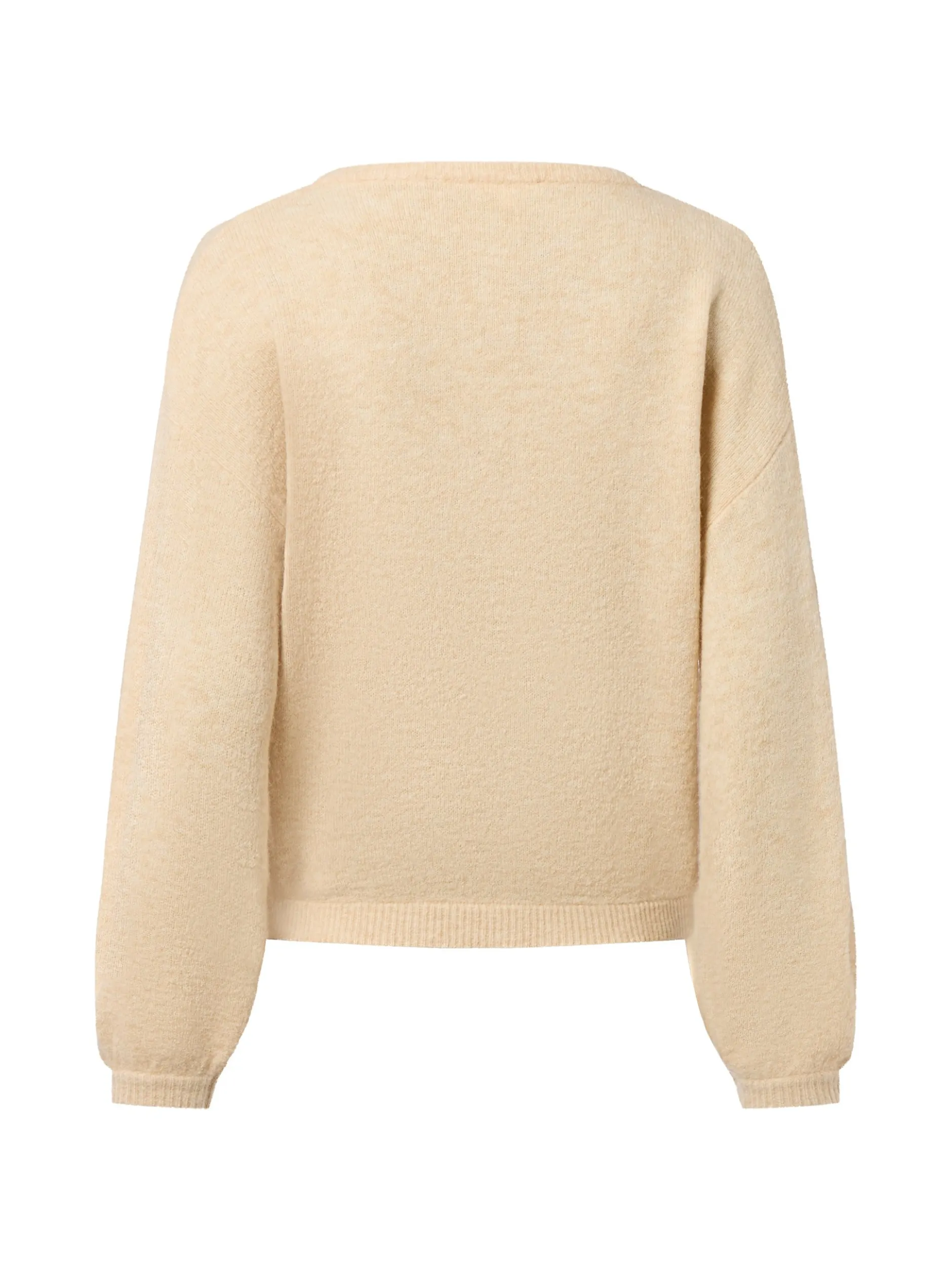 Opus Damen Strickpullover mit Woll- und Mohair-Anteil - Pemine in beige