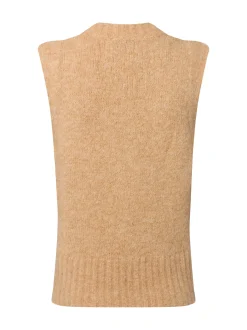 Opus Damen Strickweste mit Mohair-Anteil – Pucku in camel