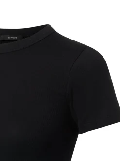 Opus Damen T-Shirt - Samuna in schwarz - Ärmel: kurzarm