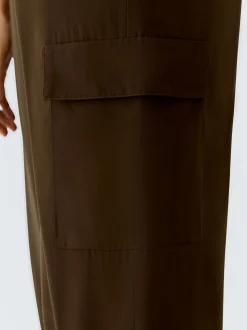 Oui Damen Cargohose in braun