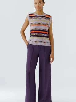 Oui Damen Hose in purple