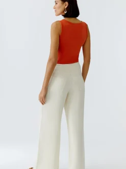 Oui Damen Hose in weiß