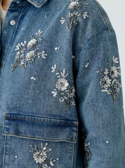 Oui Damen Jeansjacke in blau