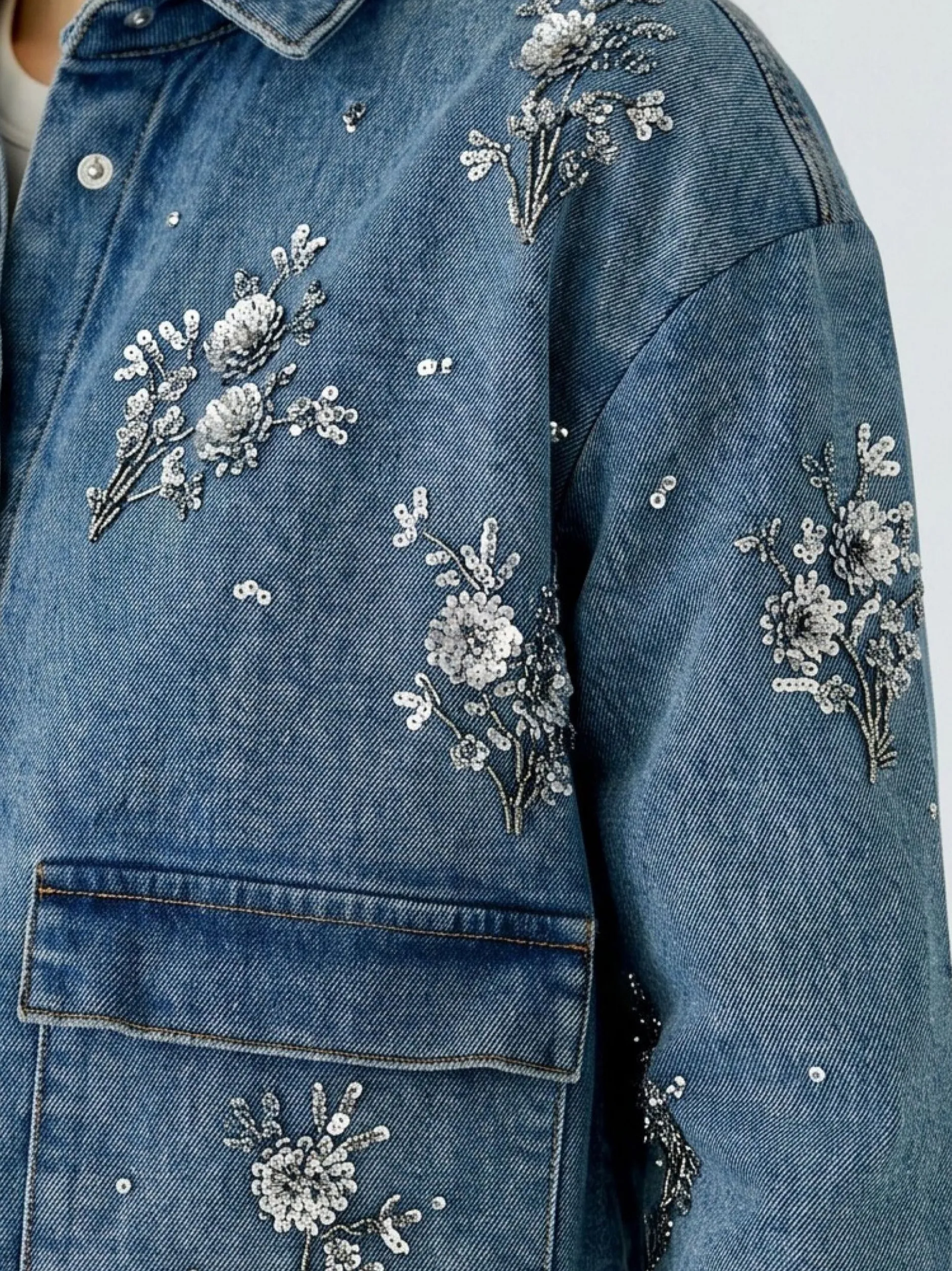 Oui Damen Jeansjacke in blau