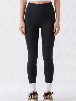 Oui Damen Leggings in schwarz