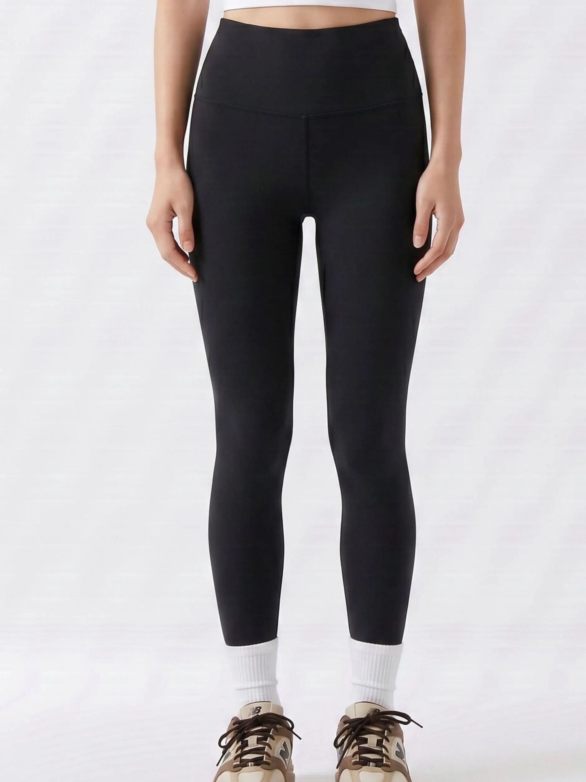 Oui Damen Leggings in schwarz