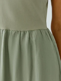 Oui Damen Midikleid in schilf - Ausschnitt: Rundhals