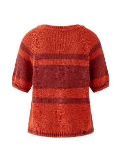 Oui Damen Pullover in orange - Ausschnitt: Rundhals