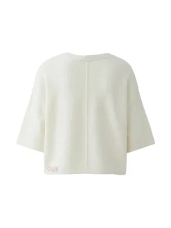 Oui Damen Pullover in weiß - Ausschnitt: Rundhals