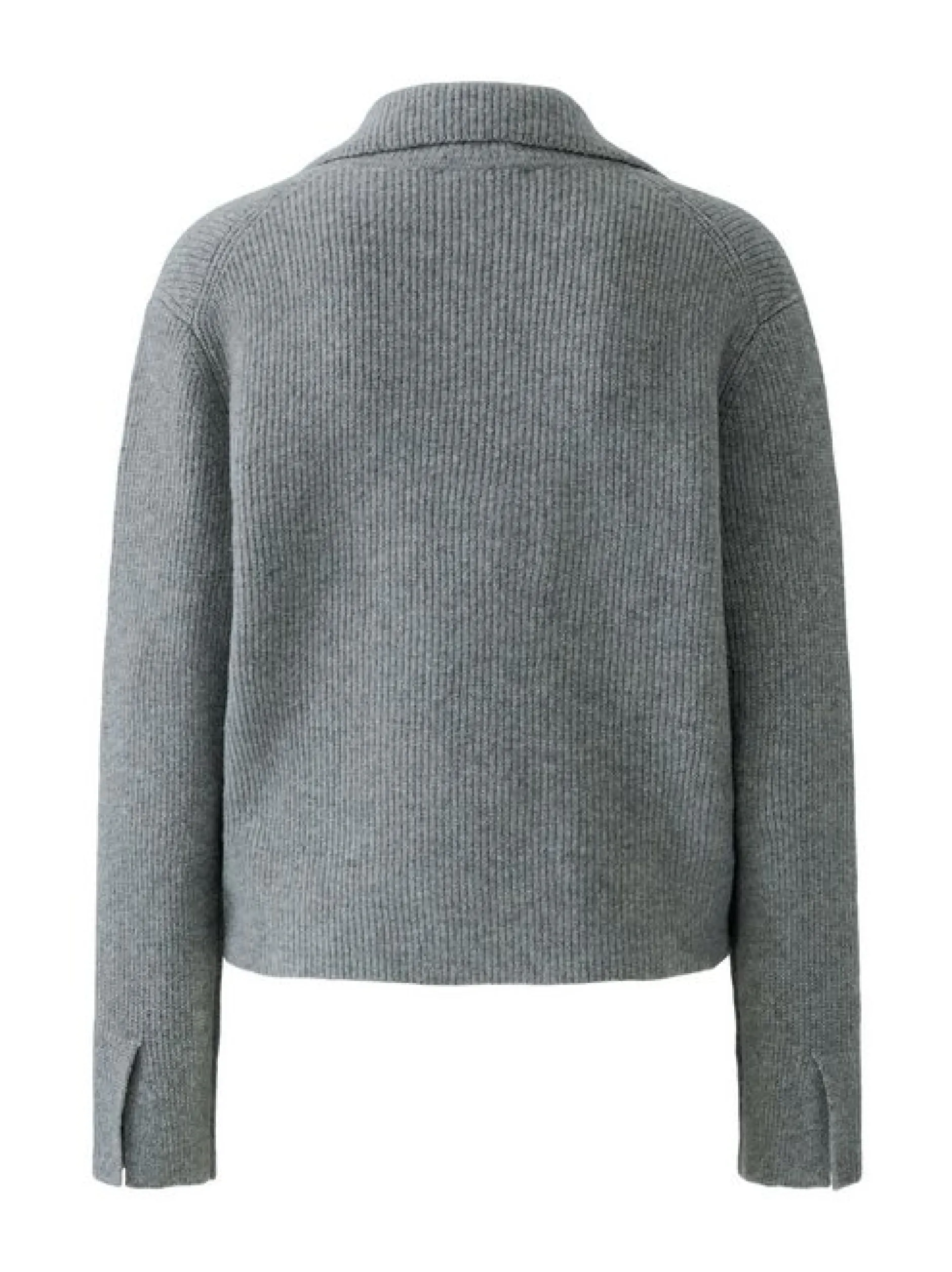 Oui Damen Strickjacke in grau - Ärmel: langarm