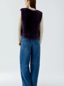 Oui Damen Strickweste in purple