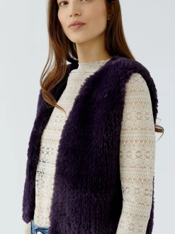Oui Damen Strickweste in purple