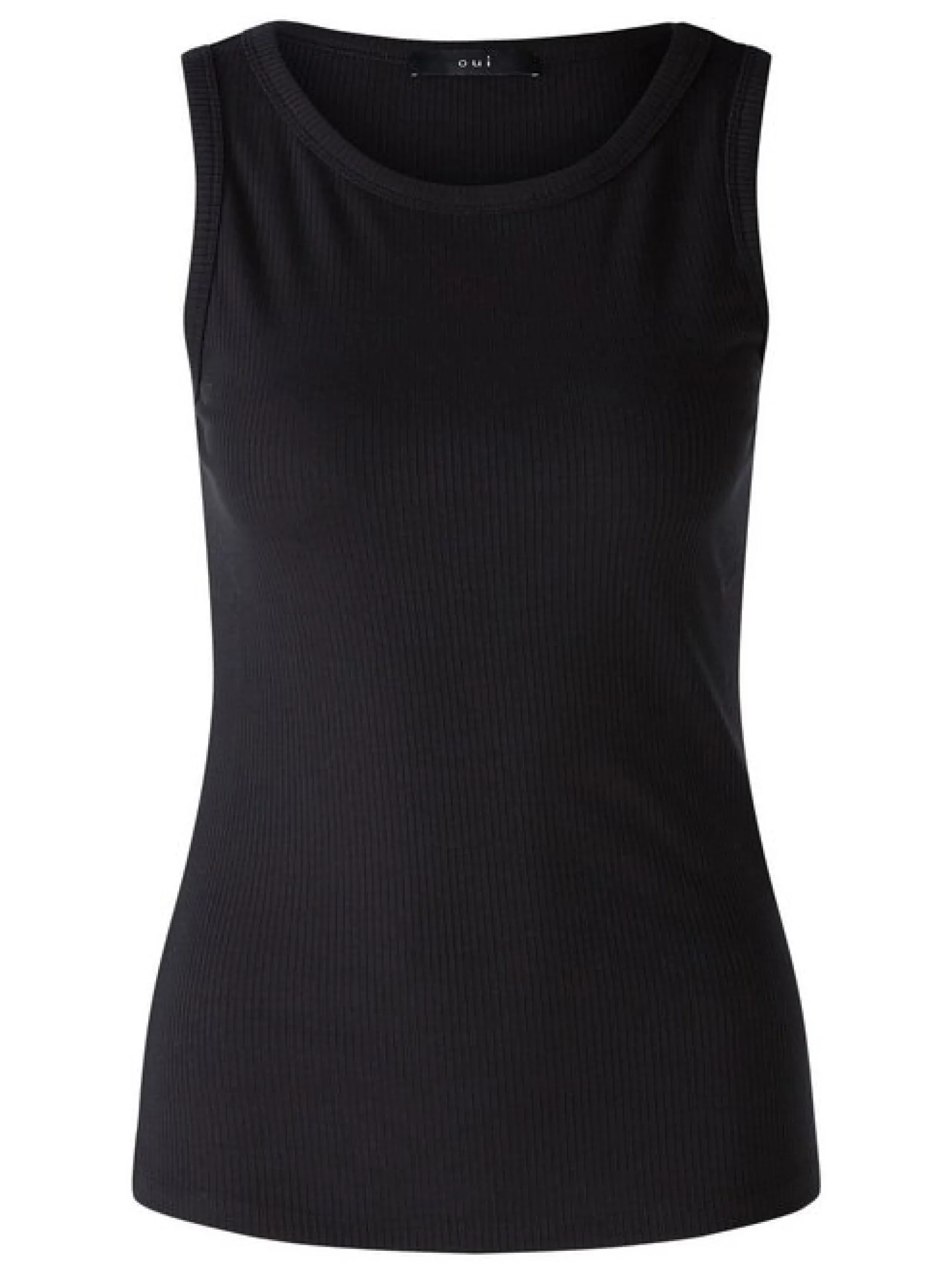 Oui Damen Top in schwarz - Ausschnitt: Rundhals